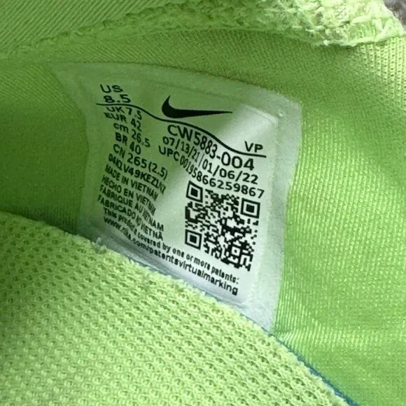 NIKE GO FlyEase Black/Black-Lime Glow Men’s Size 8.5 Folding Hands Free - Picture 7 of 9